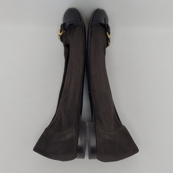 AGL Attilio Giusti Leombruni Brown Suede Patent Leather Slip On Ballet Flats 40 - Picture 11 of 12